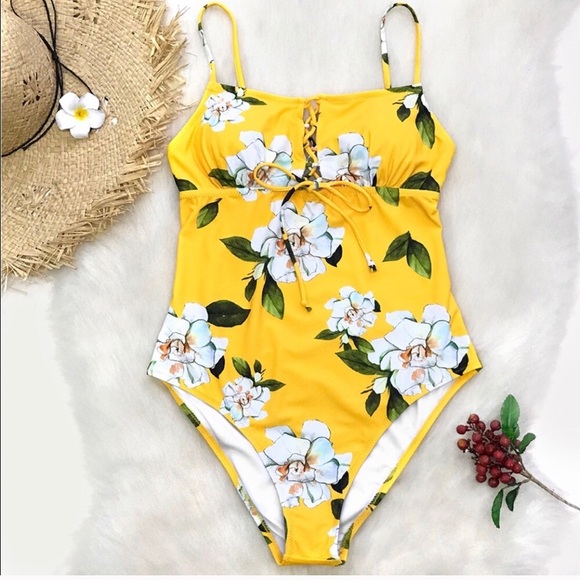 CUPSHE Sunny Floral One-piece Swimsuit XL - Picture 2 of 6